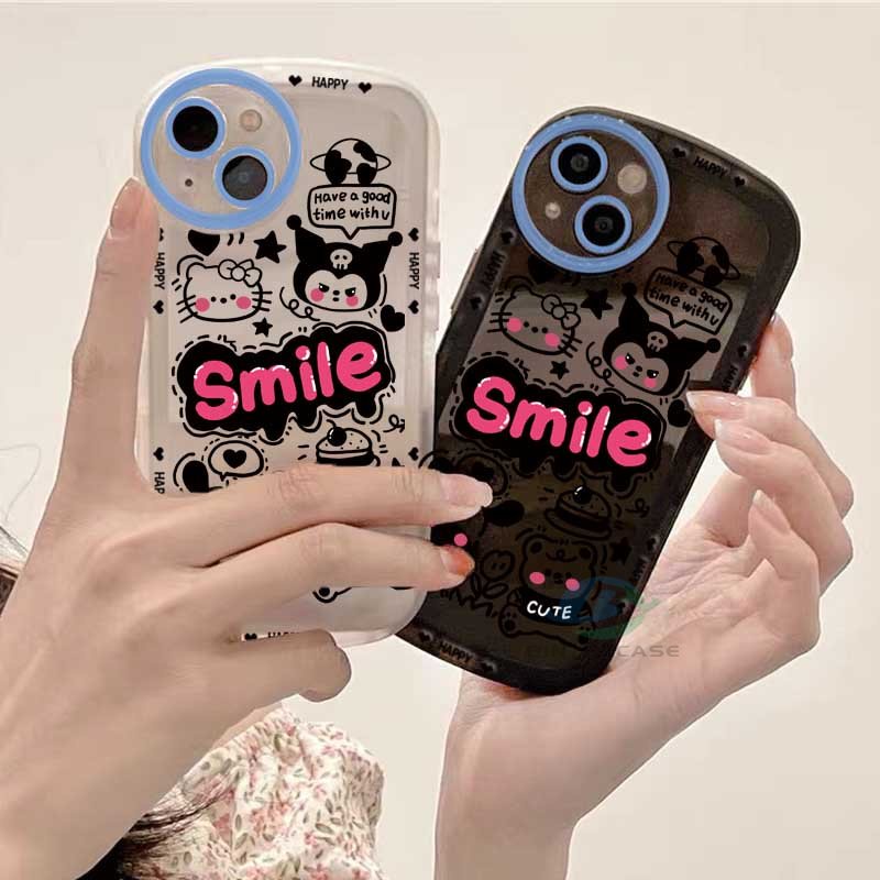 Casing TPU Realme 5 5i 6i C3 C35 C21Y C25Y C21 RealmeC11 2021 C25 C15 C12 C2 Motif Kucing Senyum