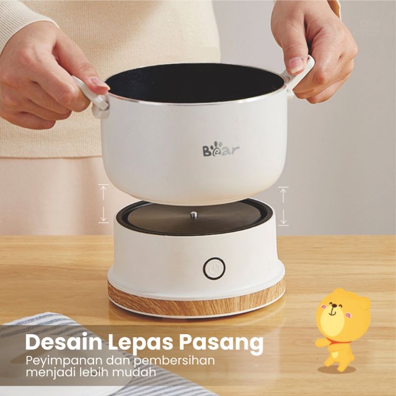 Bear Travelling Multi Cooker 1L / Panci Listrik Portable