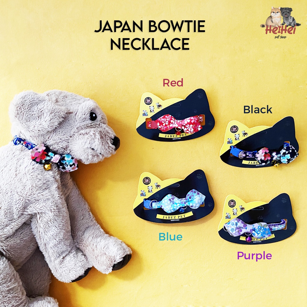 Japan Bowtie - Kalung Pita Lonceng Kucing Anjing - Pet/Dog/Cat Premium Necklace