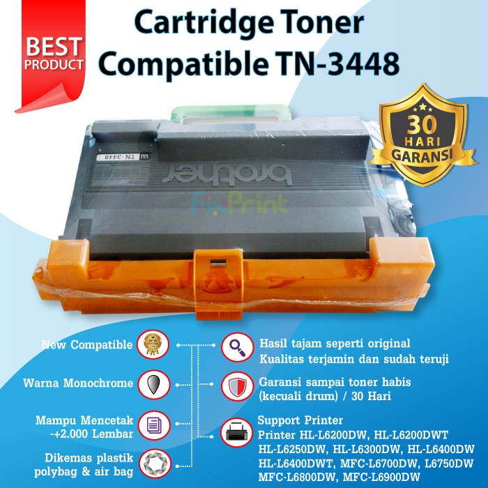 Cartridge Toner Compatible Bro TN1000 P115 P115w TN3448 TN2356 TN-1080 B022 TN-1000 TN-3448