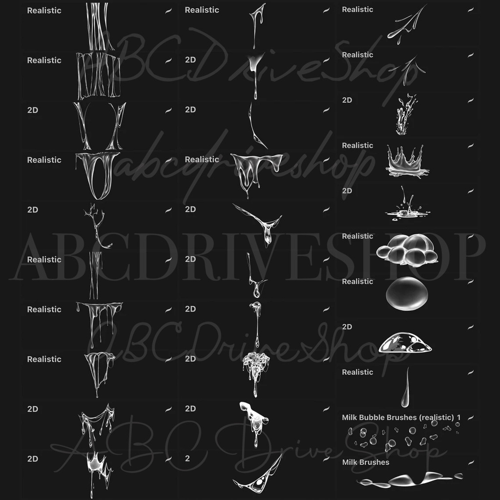 Procreate Brush - Milk Brushes for Procreate Vol. 1 &amp; 2