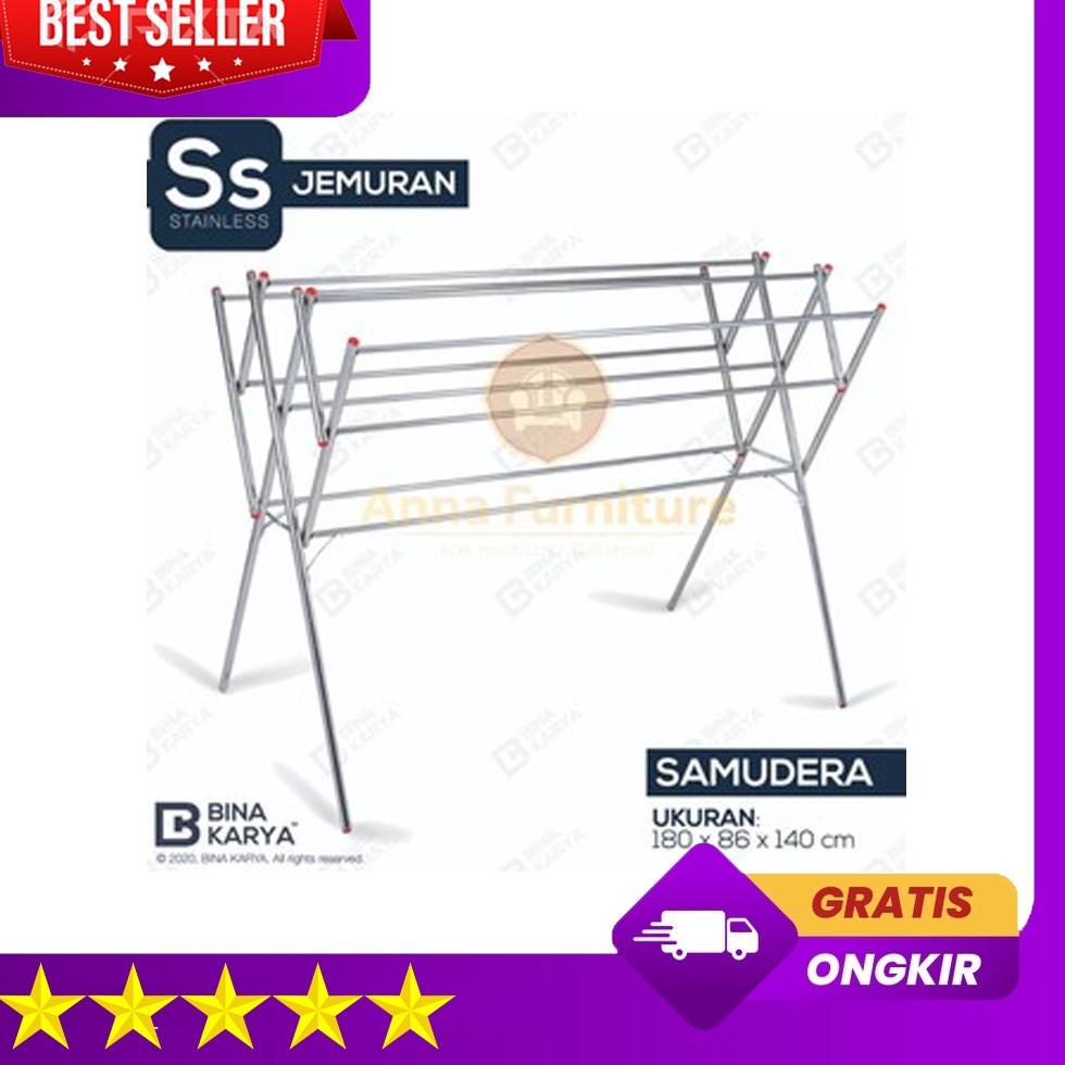 ORIGINAL BINA KARYA - JEMURAN PAKAIAN / JEMURAN BAJU JUMBO  BAHAN STAINLESS / ALMUNIUM ANTI KARAT • 
