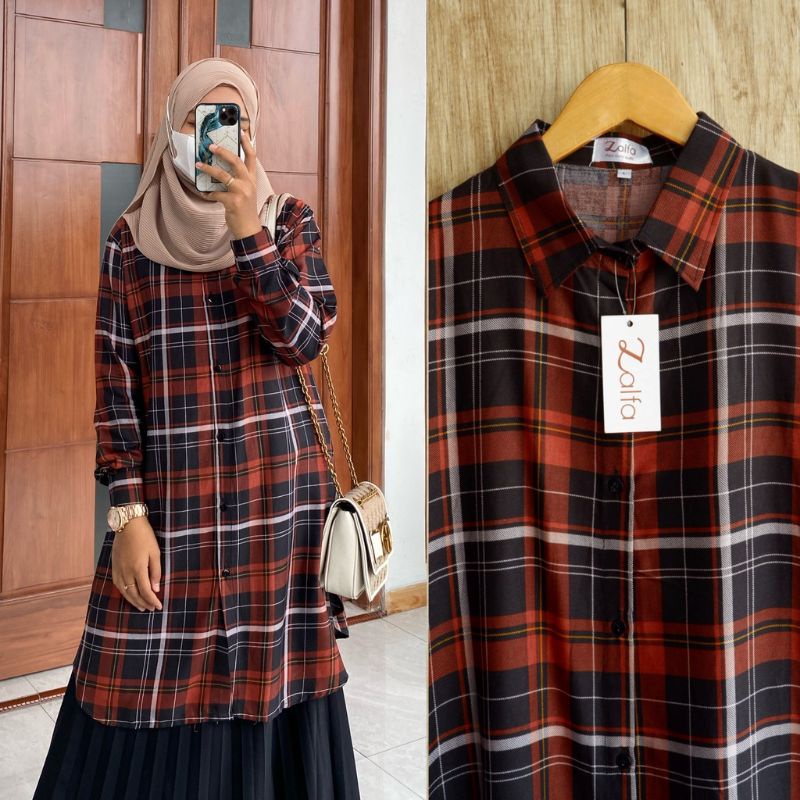 VALINA tunik / tunik motif / tunik kotak-kotak