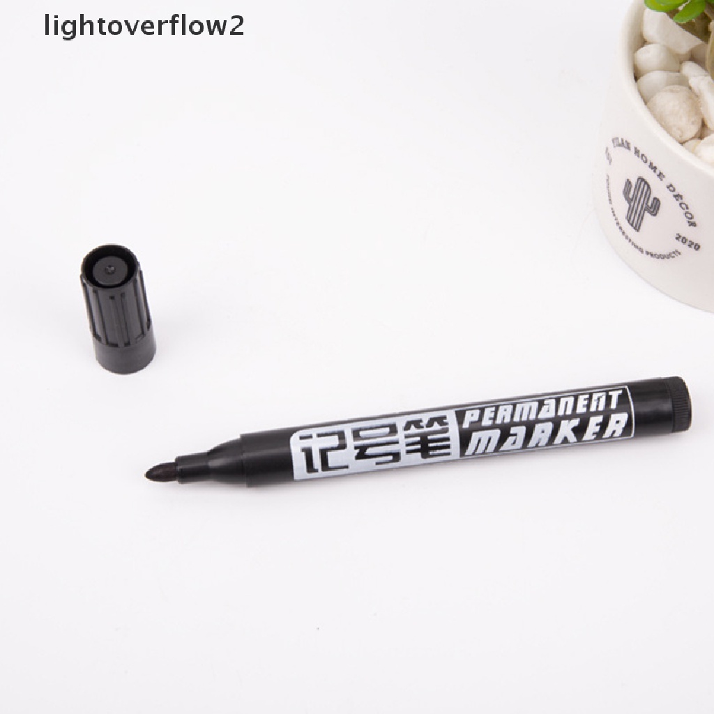 (lightoverflow2) 10pcs / Set Spidol Permanen Anti Air Tinta Hitam / Biru / Merah (ID)