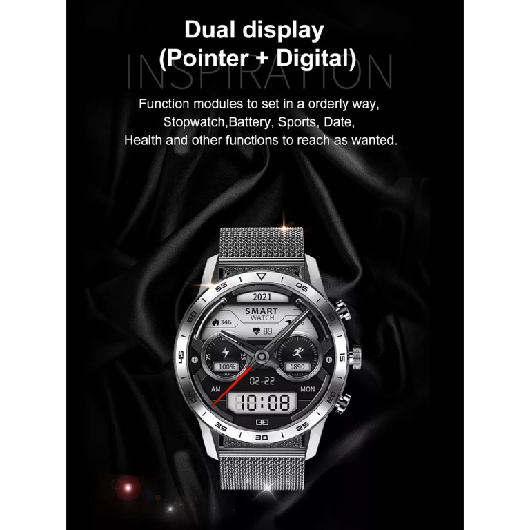 DT NO 1 DT70 Smart Watch - Dual Display Sporty 1.39-inch IPS Display - Jam Tangan Pintar Sporty Tahan Air IP68 Baterai 280mAh