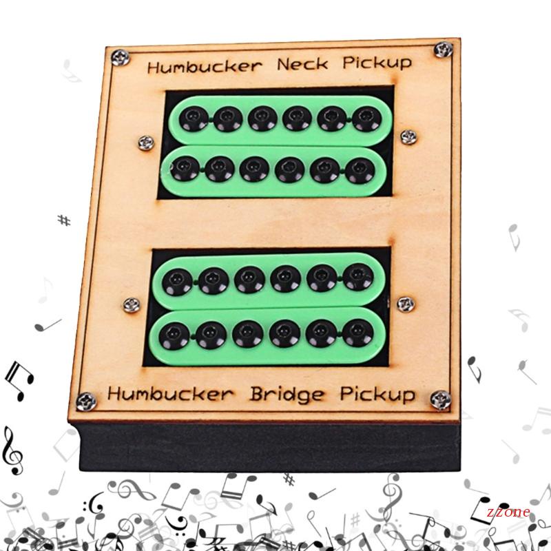 2 Pcs Pickups Magnet Double Coil Kawat Alnico Bridge Neck Pickups Dengan Bingkai Untuk Alat Musik Bass