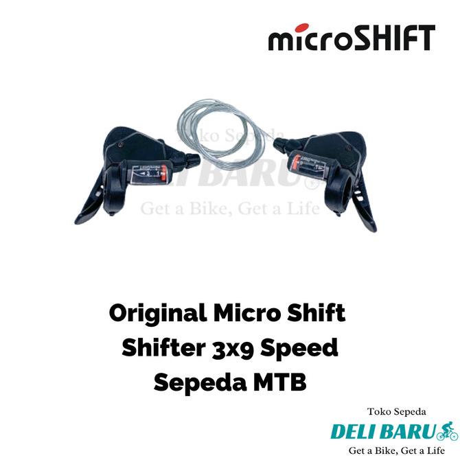 Microshift Shifter 3 x 9 speed sepeda MTB, lipat