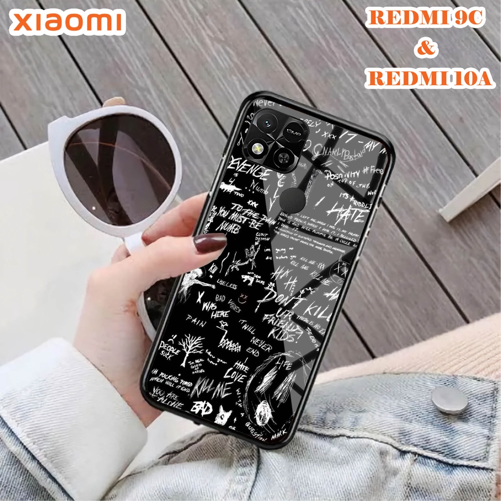 Softcase Glass Kaca REDMI 10A & REDMI 9C - Case Handphone REDMI 10A & REDMI 9C [T70].
