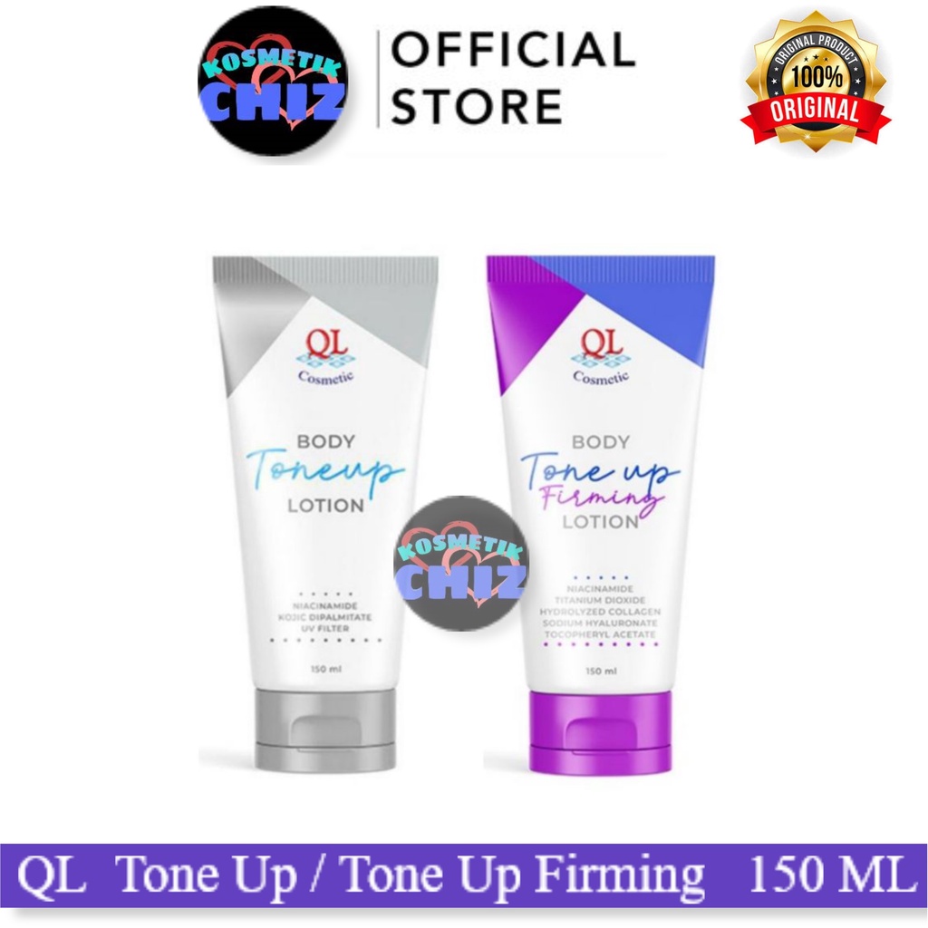 QL Body Tone Up / Tone Up Firming Lotion 150 ML - Hand Body Niacinamide Kojic Dipalmitate UV Filter 