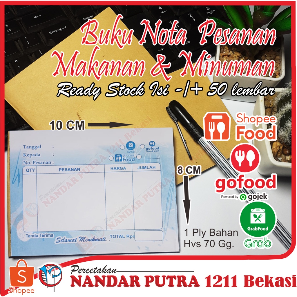 Jual Buku Nota Pesanan Makanan And Minuman Nota Food Shopee Indonesia