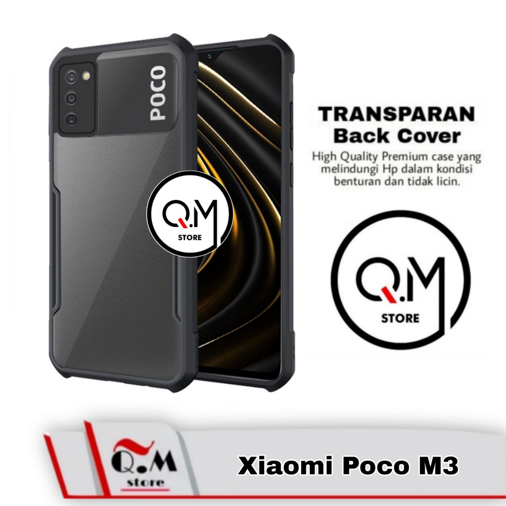 Case Xiaomi Poco M3 Softcase Transparan Clear Armor Pelindung Back Cover Sockproof