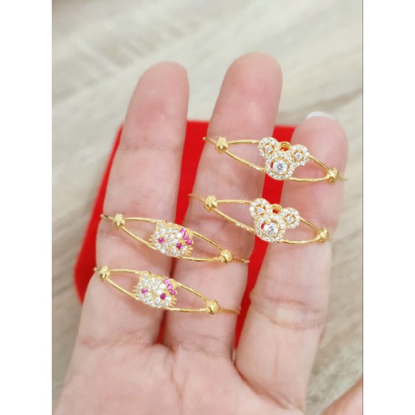 GELANG SELOT BAYI DAN ANAK PERAK 925 LAPIS MAS 24K