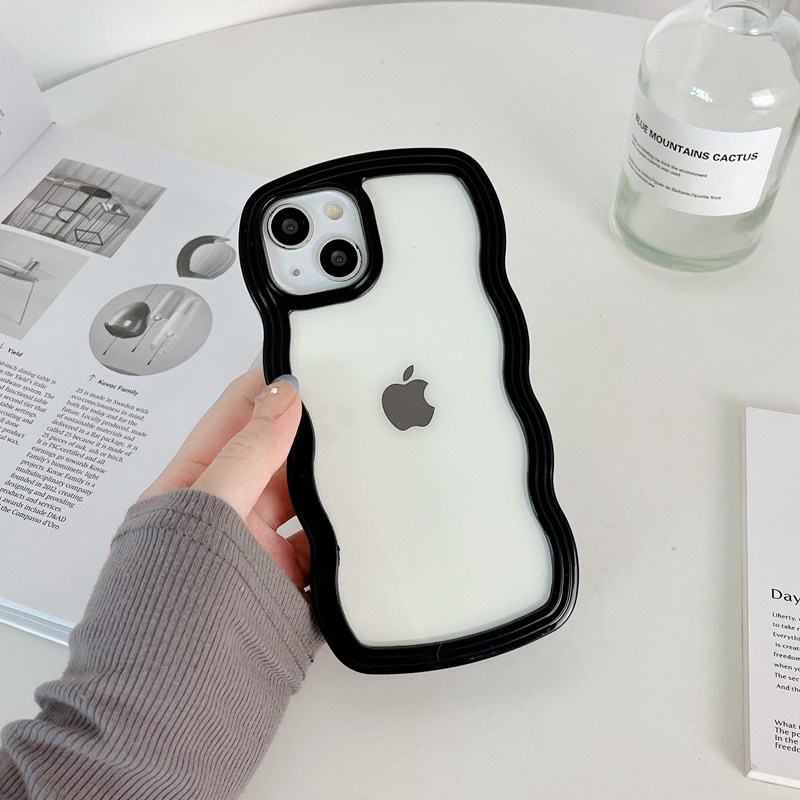 Soft Case Pelindung Lensa Bumper Bahan Silikon Bening Gelombang Untuk iPhone 11 12 Pro max 11pro max 12pro max ip 11 ip 12