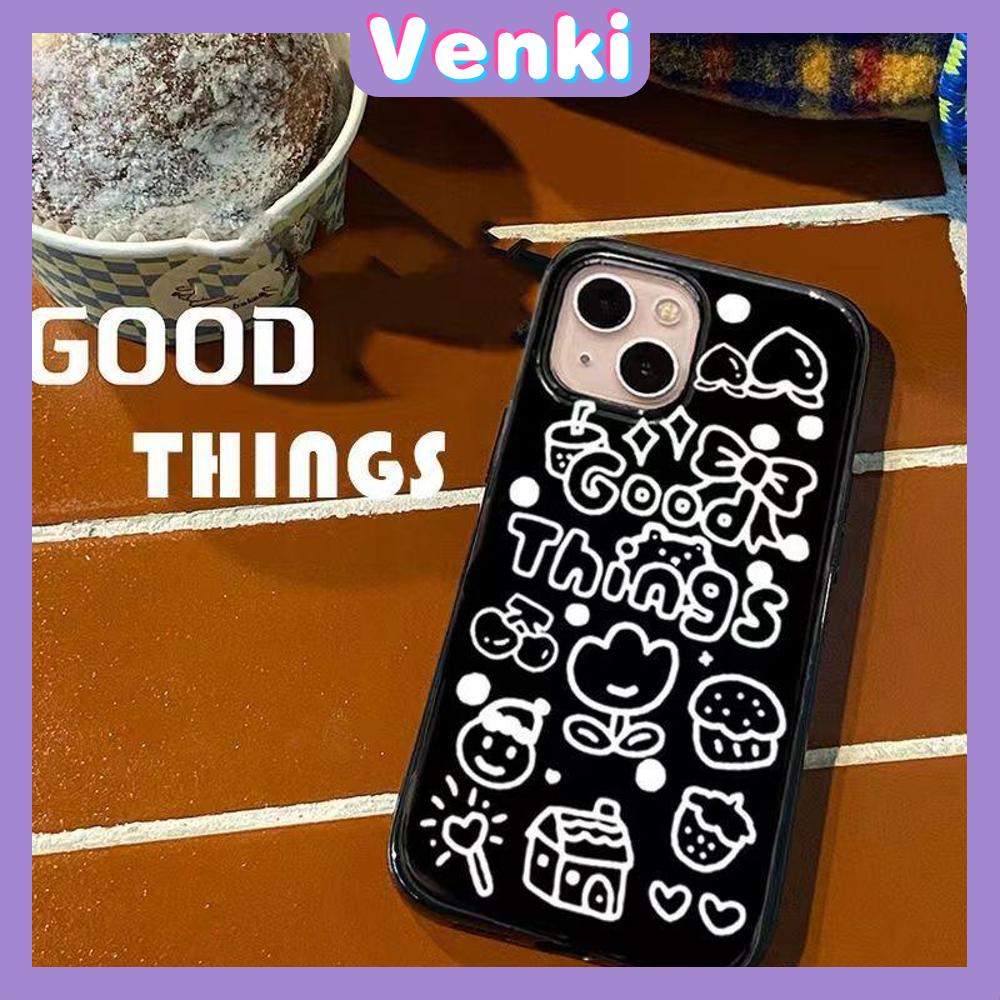 Case For iPhone 14 Series TPU Soft Case Creative English Graffiti Glossy Black Candy Case Camera Protection Shockproof For iPhone 14 13 12 11 Plus Pro Max 7 Plus X XR