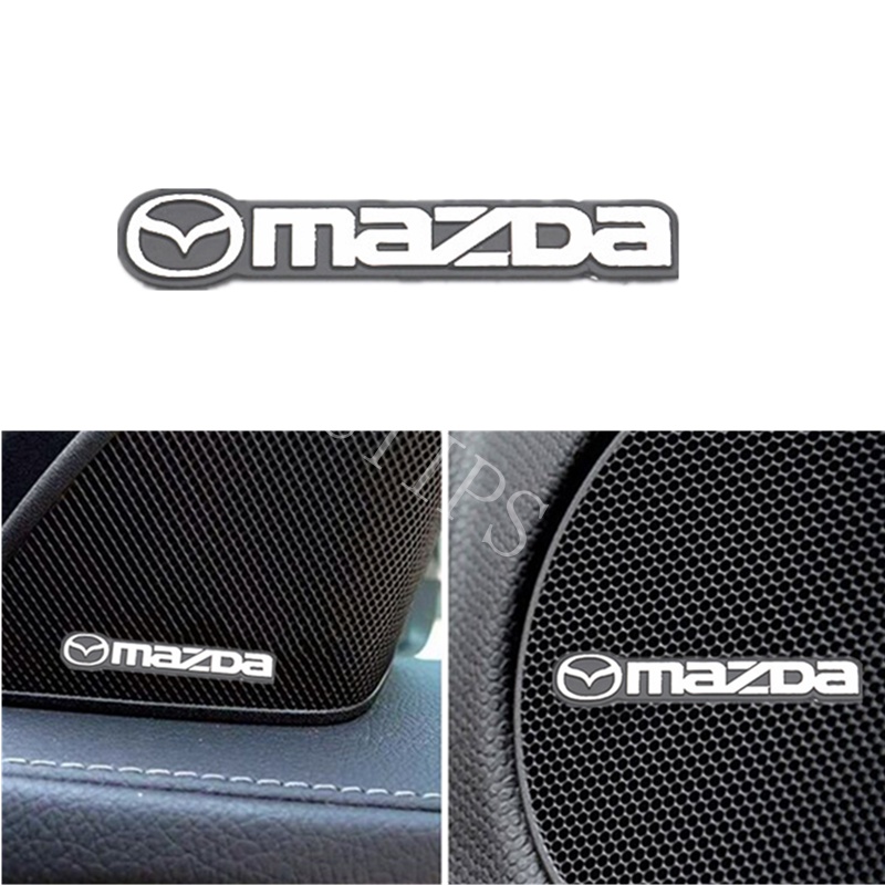 Mazda 4Pcs Sticker Dekorasi Speaker Mobil Bahan Alloy Untuk CX8 CX3 Mazda2 6 5 bl gh gp 2 3 CX5 CX30