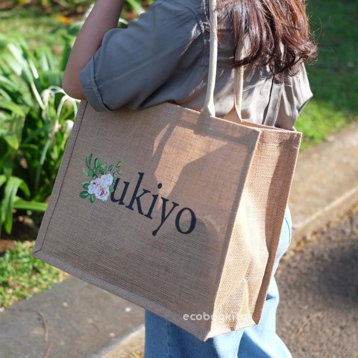 Totebag Tas Goni Custom Nama / Jute Bag / Tote Bag Custom Nama Landscape