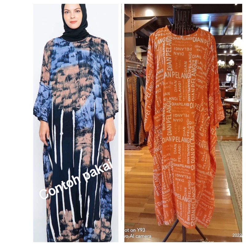 Kaftan santung dian pelangi original