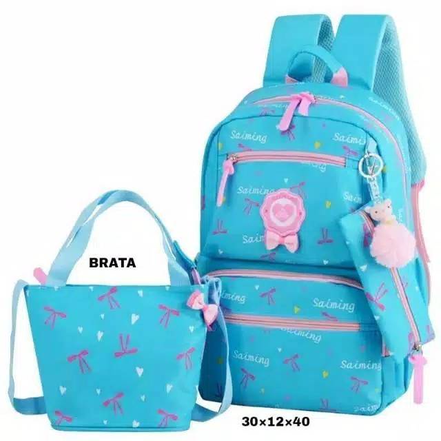 BDKR_TAS - *COD* TAS RANSEL SEKOLAH ANAK PEREMPUAN SHAIMING + TAS KECIL 3 IN 1 TERBARU / TAS SEKOLAH ANAK TK SD SMP CEWEK REMAJA / BACKPACK SEKOLAH / TAS THREE SET PAKETAN SEKOLAH TERBARU MURAH / TAS RANSEL KANVAS SEKOLAH PEREMPUAN