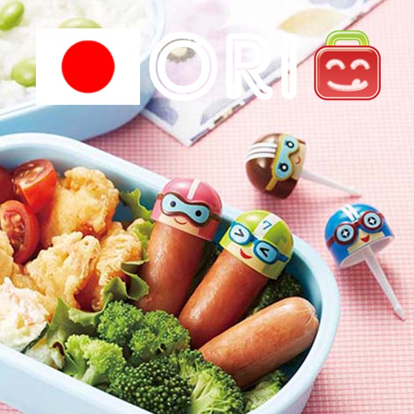 Cute Bento Food Pick Torune Helmet Brothers Set ORI Japan Picks Tusukan Garpu Dekorasi Hias Bekal An