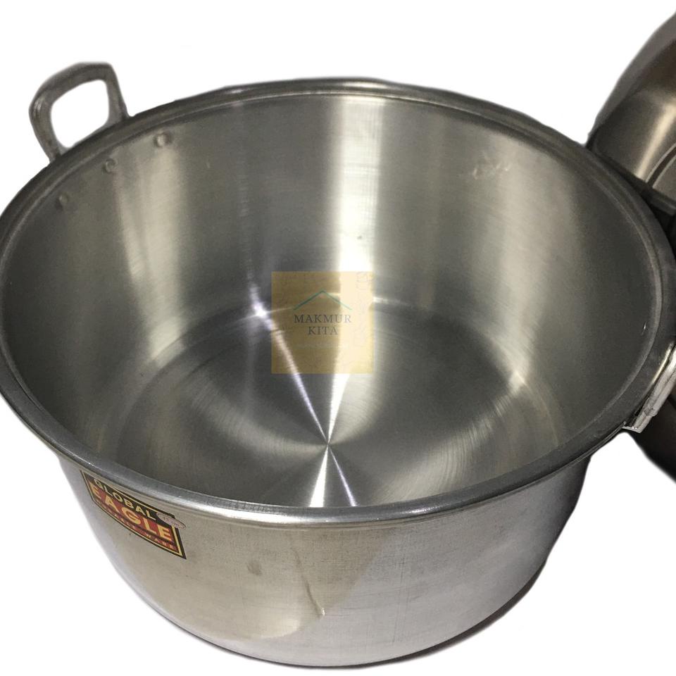Terpercaya Panci Besar 36 40 45 50 CM Aluminium Global Eagle /  Panci Kuah Besar / Panci Sayur / Pan