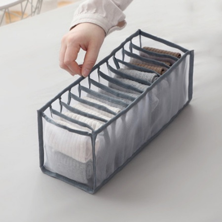(clashop) Storage Box Organizer Celana Dalam Tempat Penyimpanan Kotak Bra BH 6 7 11 Sekat Kaos Kaki Underwear Lemari Laci Waterproof Bagus