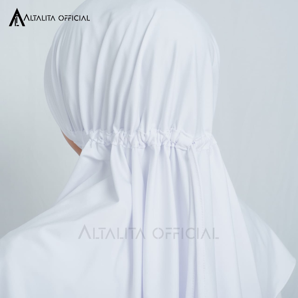 Altalita - Hijab Serut Jokowi Instan Menutup Dada pet Antem Polos Bahan Jersey Premium Cocok untuk Sekolah Olahraga Volly Futsal Senam dan Sehari-hari