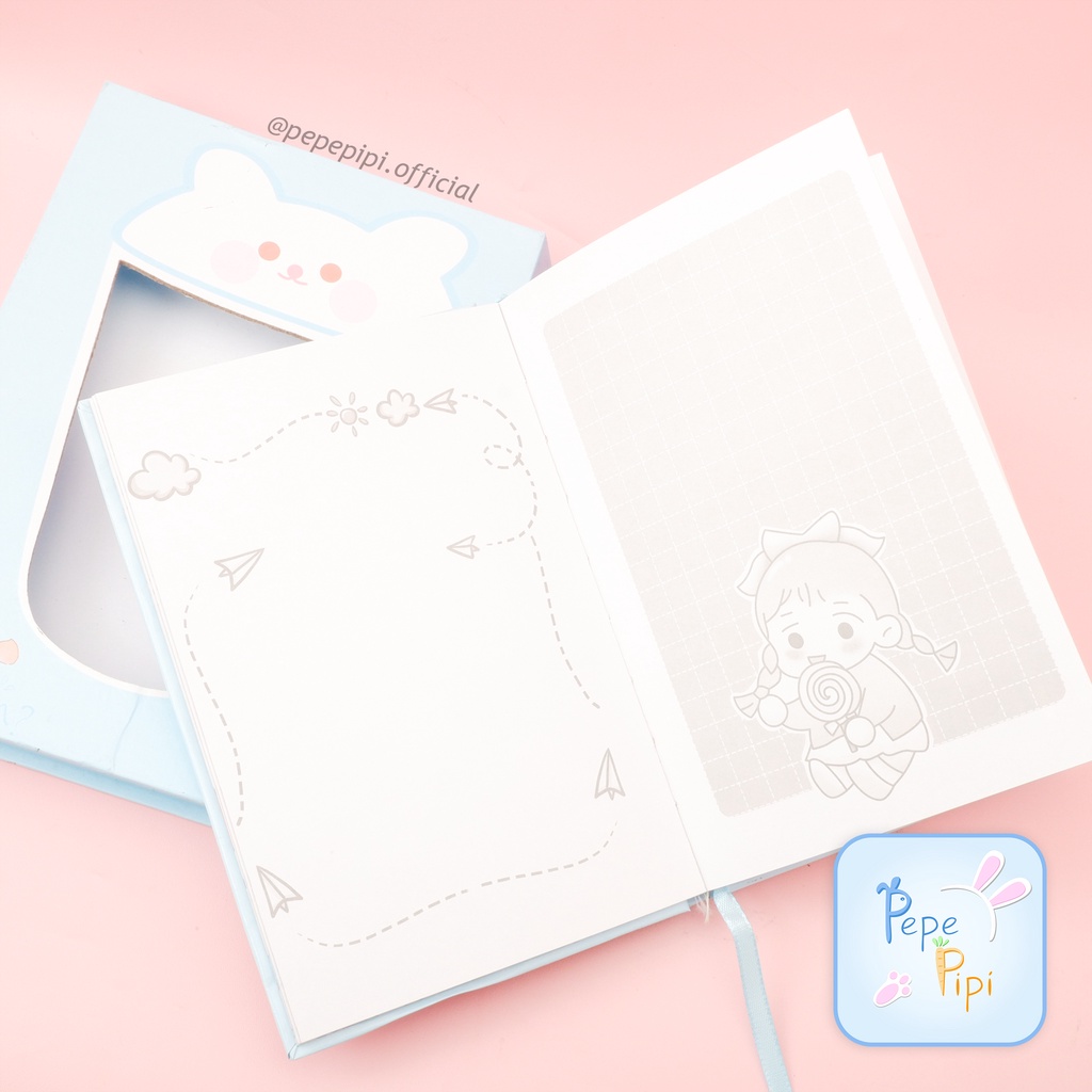 Diary Hardbox Gembok Boba Squishy Dalam Full Color Note Book Dengan Kunci Gembok Tebal note