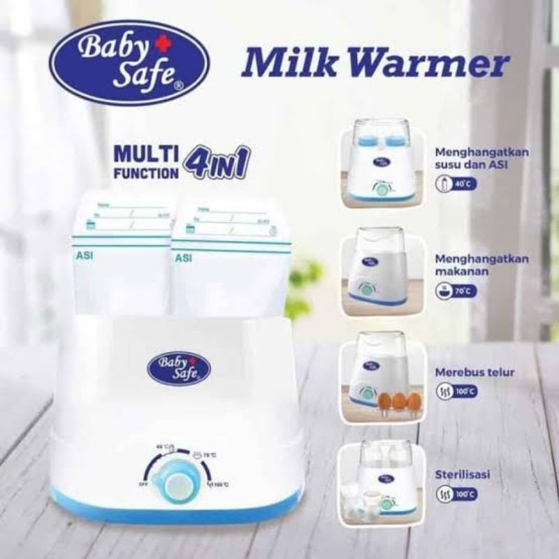 Baby Safe Twin Bottle Warmer &amp; Sterilizer 4in1 LB216 - Babysafe Steril Penghangat Susu Bayi