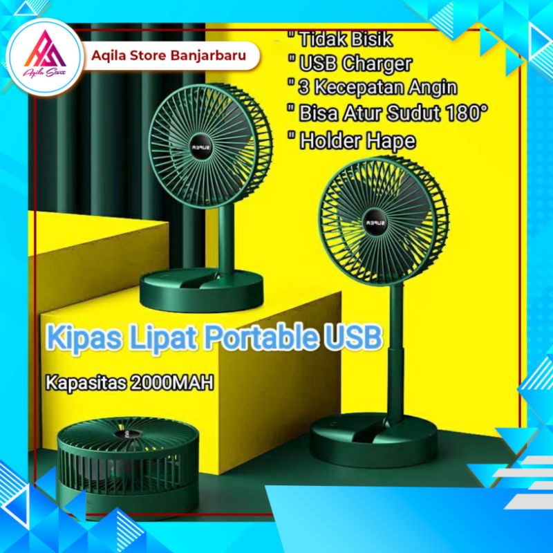 Kipas Angin Lipat Portable SQRS Rechargeable / Kipas Lipat Portable Meja Lipat Portable Usb 180°