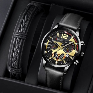 am Tangan Pria Business Quartz Calendar Watches Anti Air Deyros Asli Pria Jam Kuarsa High Quality alloy case (FREE BOX)