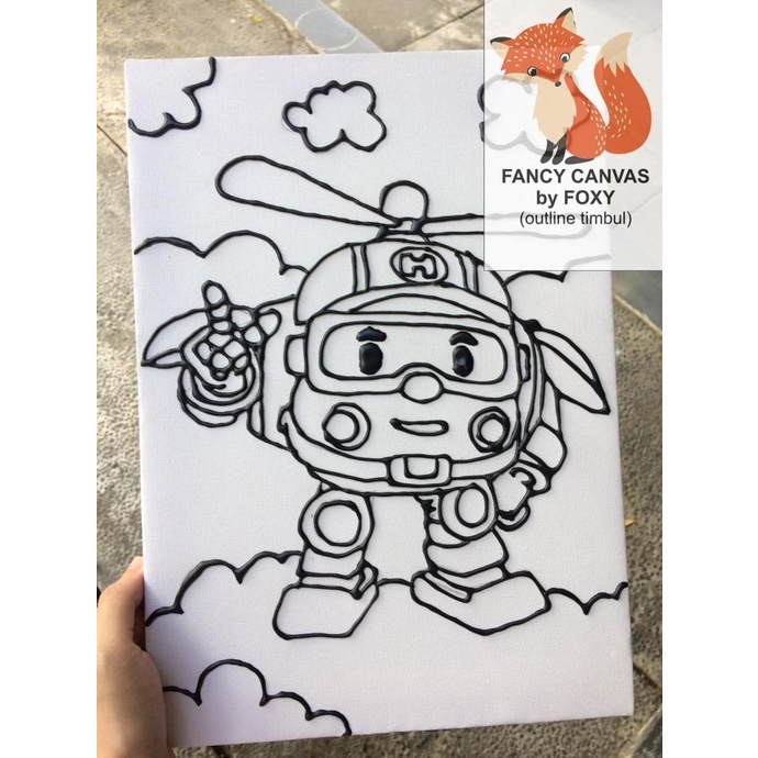 

kanvas lukis anak gambar ROBOCAR POLI