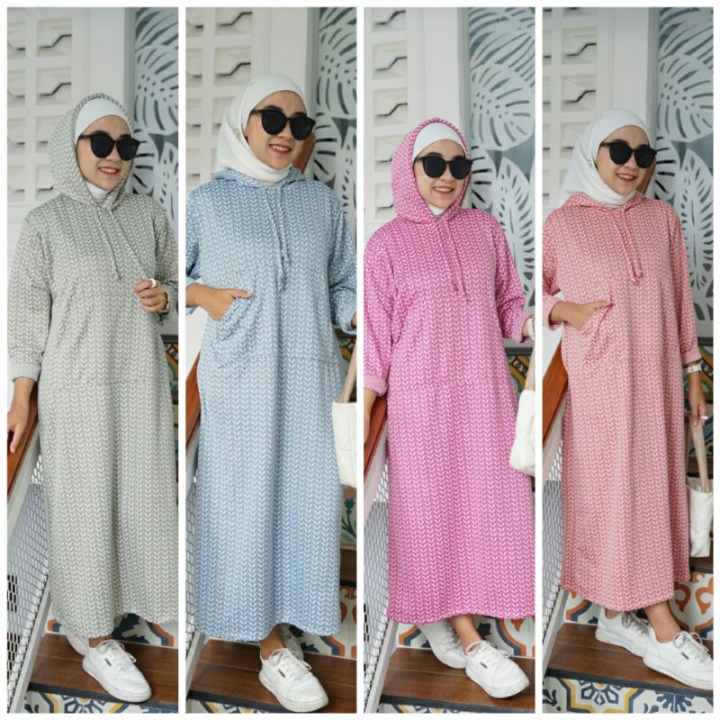 ARUNA HOODIE DRESS/DRESS HOODIE MOTIF/COD