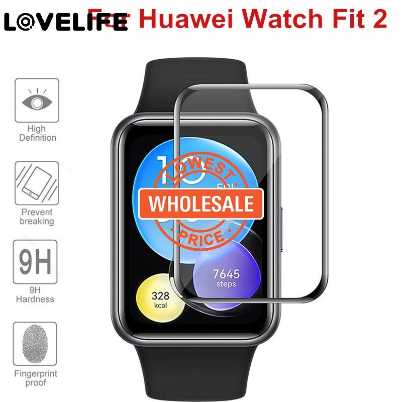 1pc Pelindung Layar Smartwatch Huawei Watch Fit 2 Full Cover Bahan Fiber Glass Anti Gores