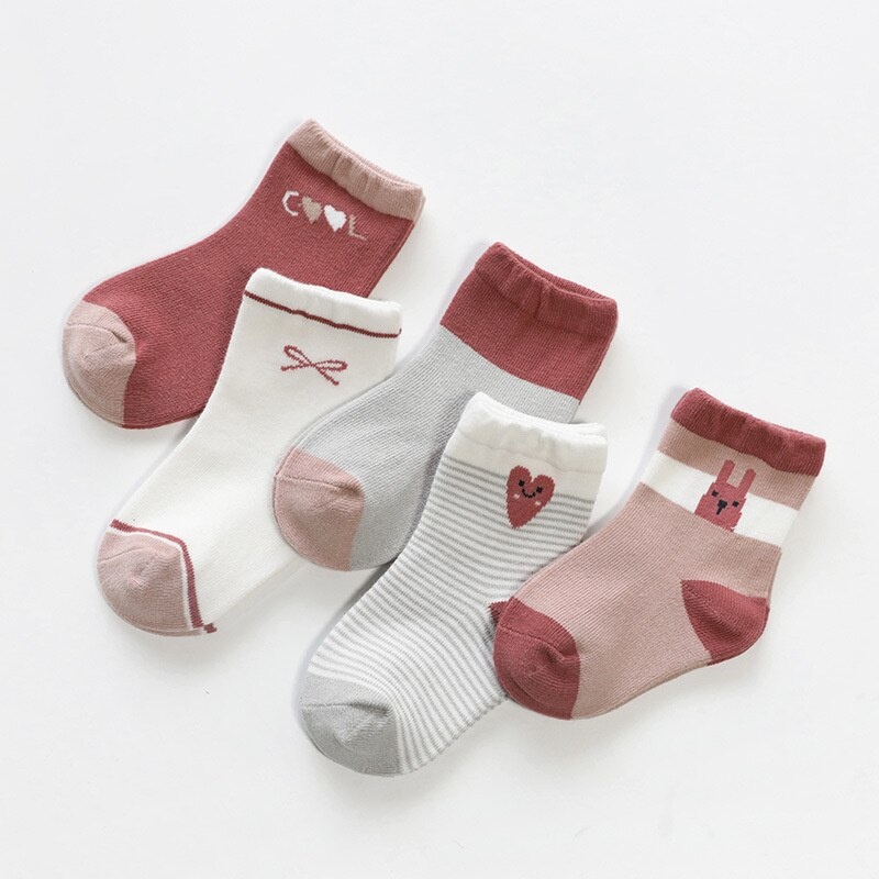 READY !! kaos kaki bayi lucu 1 SET ISI 5 pasang karakter / kaos kaki anak unisex usia 0-5 tahun  import premium/ babylovanta