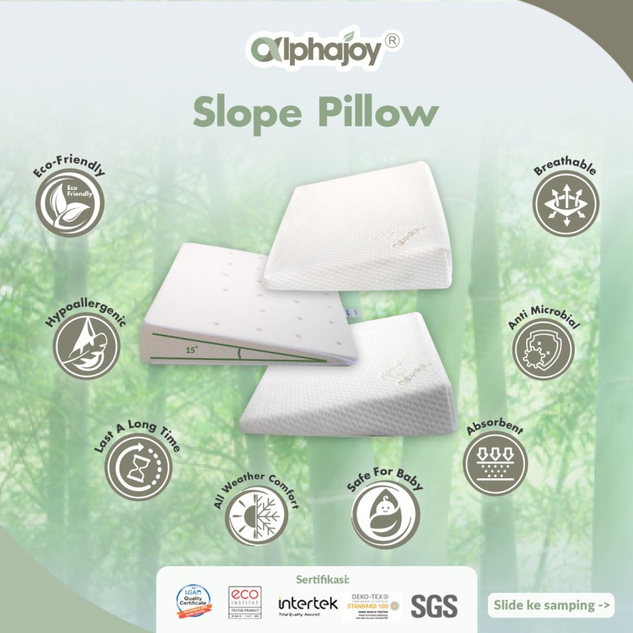 ALPHAJOY SLOPE BABY PILLOW WITH BAMBOO CASE