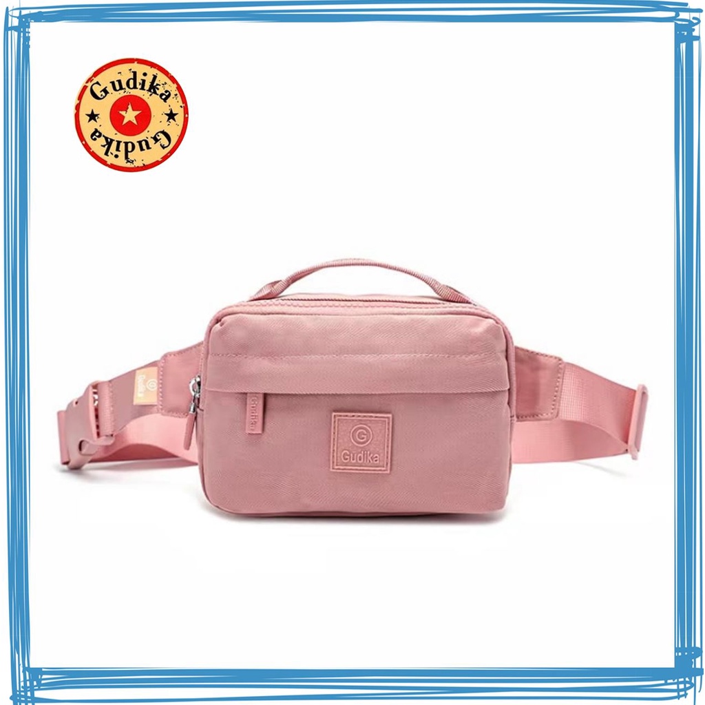 SALE GUDIKA 5161 Original - Tas Waistbag Gudika Bisa Couple Anti Air Fashionable Import - Tas Wanita Pria Selempang Bahu Kekinian Bahan Nylon Waterproof - tas gudika bag - slingbag - tas mini - cewek - fashion - branded - tas Pinggang - slempang - ori