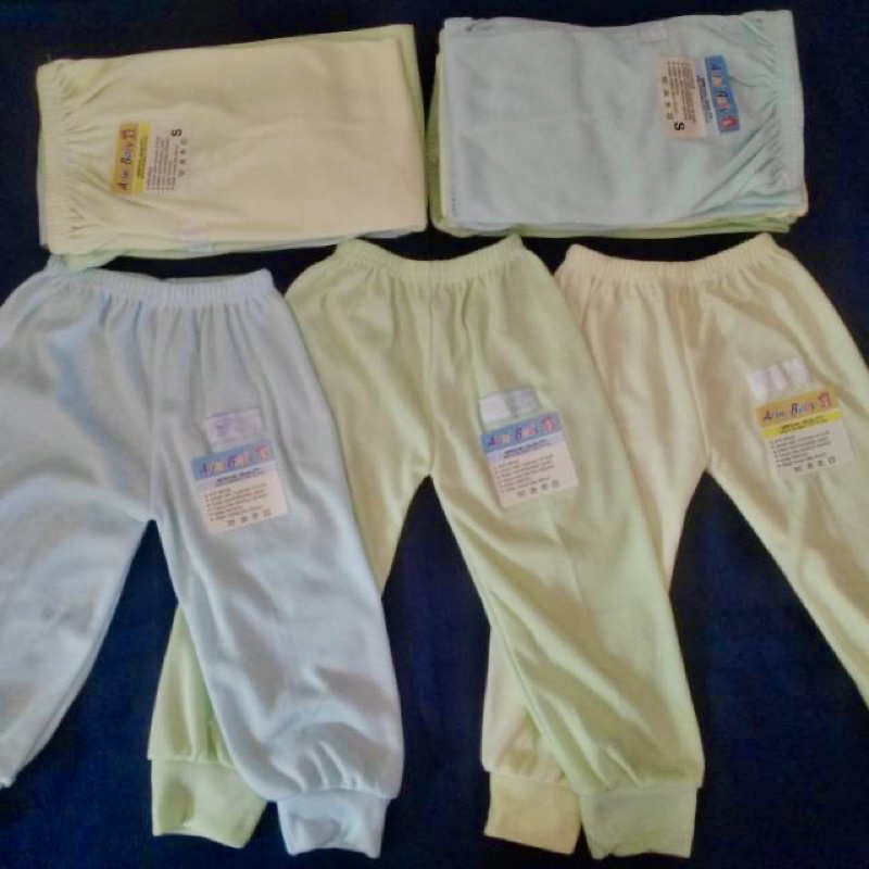 1/2 Lusin (6 pcs) Celana Panjang bayi Warna Polos ARINI / Celana Panjang Newborn SNI