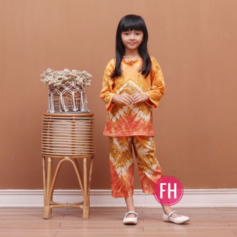 Setelan Baju Abstrak Anak Perempuan Usia 1-10 Tahun S M L XL XXL Celana Panjang dan Lengan Panjang