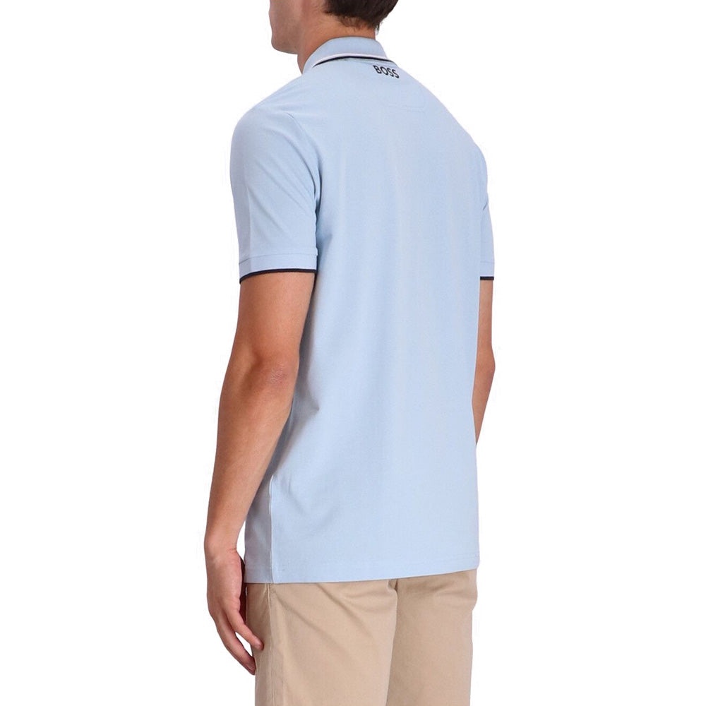 Hgo Boss Paddy Pro Slimfit Polo Shirt Mid Blue 100% Original
