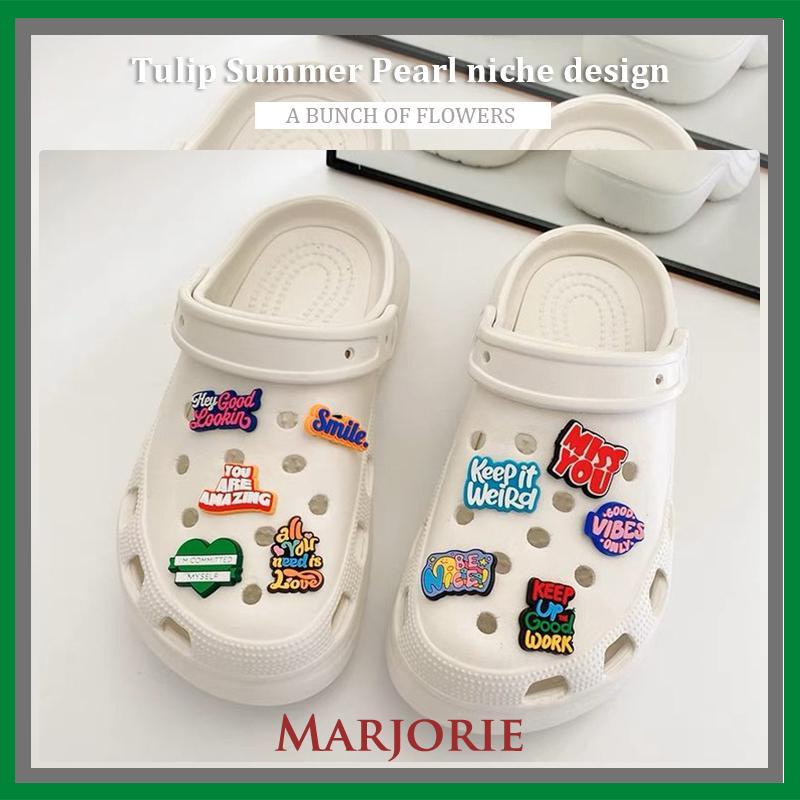 Charms Sepatu Motivasional Phrases jibbitz crocs Untuk Aksesoris Pesta Anak Lucu-MJD