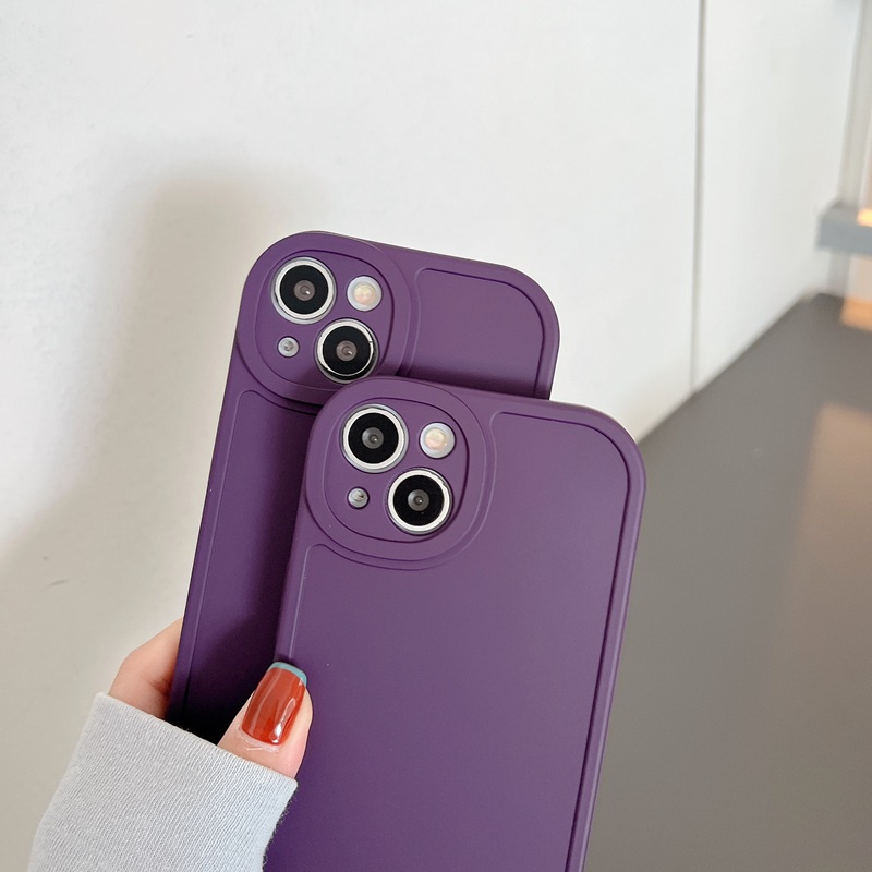 Casing hp Purple Silicone Case OPPO A3S A31 A53 A33 A9 A5 A57 F11 K3 K5 A52 A92 Reno 5 6 8 7Z XT VIVO Y11 Y12i Y15 Y17 Y20S Y12S Y20i V9 S1 V23E V23 V20 Pro Y19 Y93 Y91C Y91i Redmi 9T Note 9 10 Pro Girls Womens