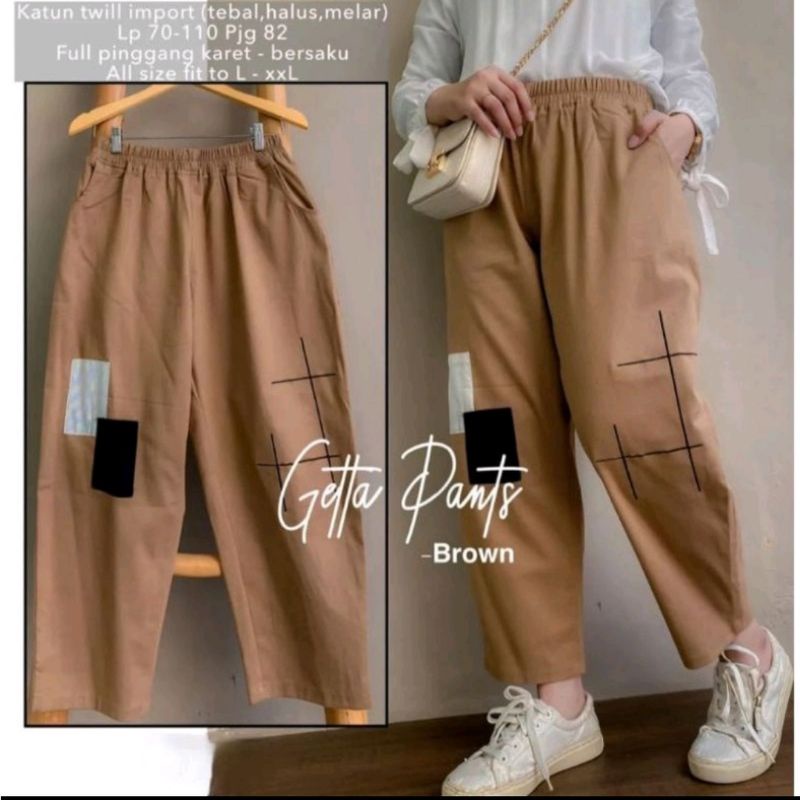 Gumi Pants Celana Korea Jumbo XXL / Celana Panjang Wanita Terbaru Bahan Twill Stretch Premium