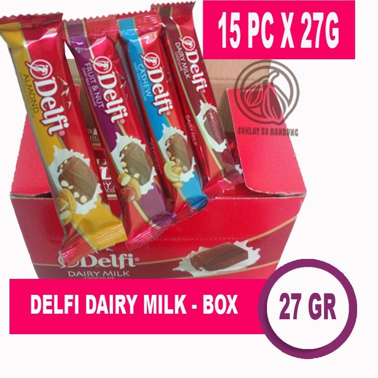 

10.10 FLASH SALE Delfi Dairy Milk 25gr X 15pcs Chocolate Bar Ex Netto 27g - Coklat Delfi Premium Bars 25 gr Box Isi 15 pcs !!!