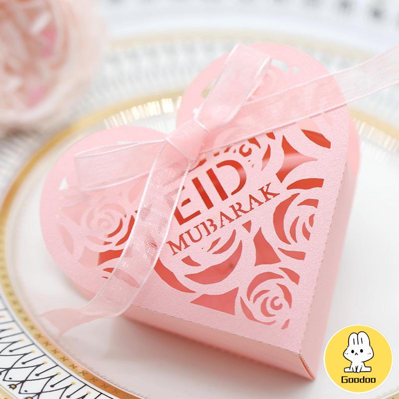 Pernikahan Idul Fitri Hollowed Out Rose Wedding Candy Box Ramadan Love Candy Box Kotak Cokelat -Doo