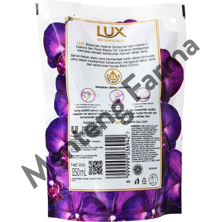 Lux Botanicals Sabun Mandi Cair Magical Orchid 250 ML - Sabun Kecantikan dengan Vitamin C Essence