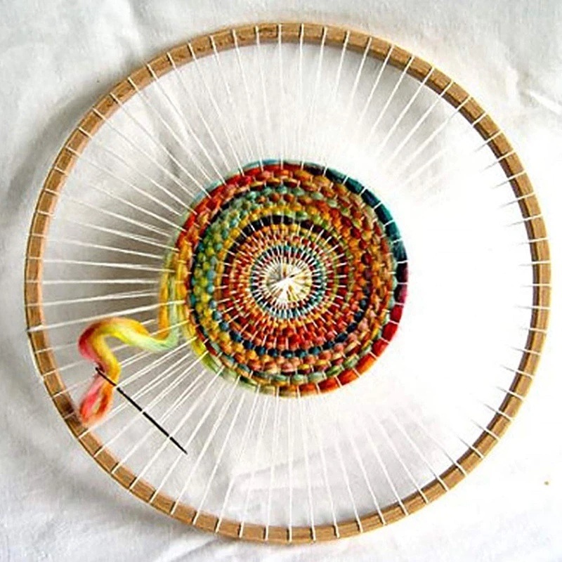 AnekaBenang - Alat Tenun Rajut Handmade Bahan Kayu Bentuk Bulat Untuk Hiasan Dinding