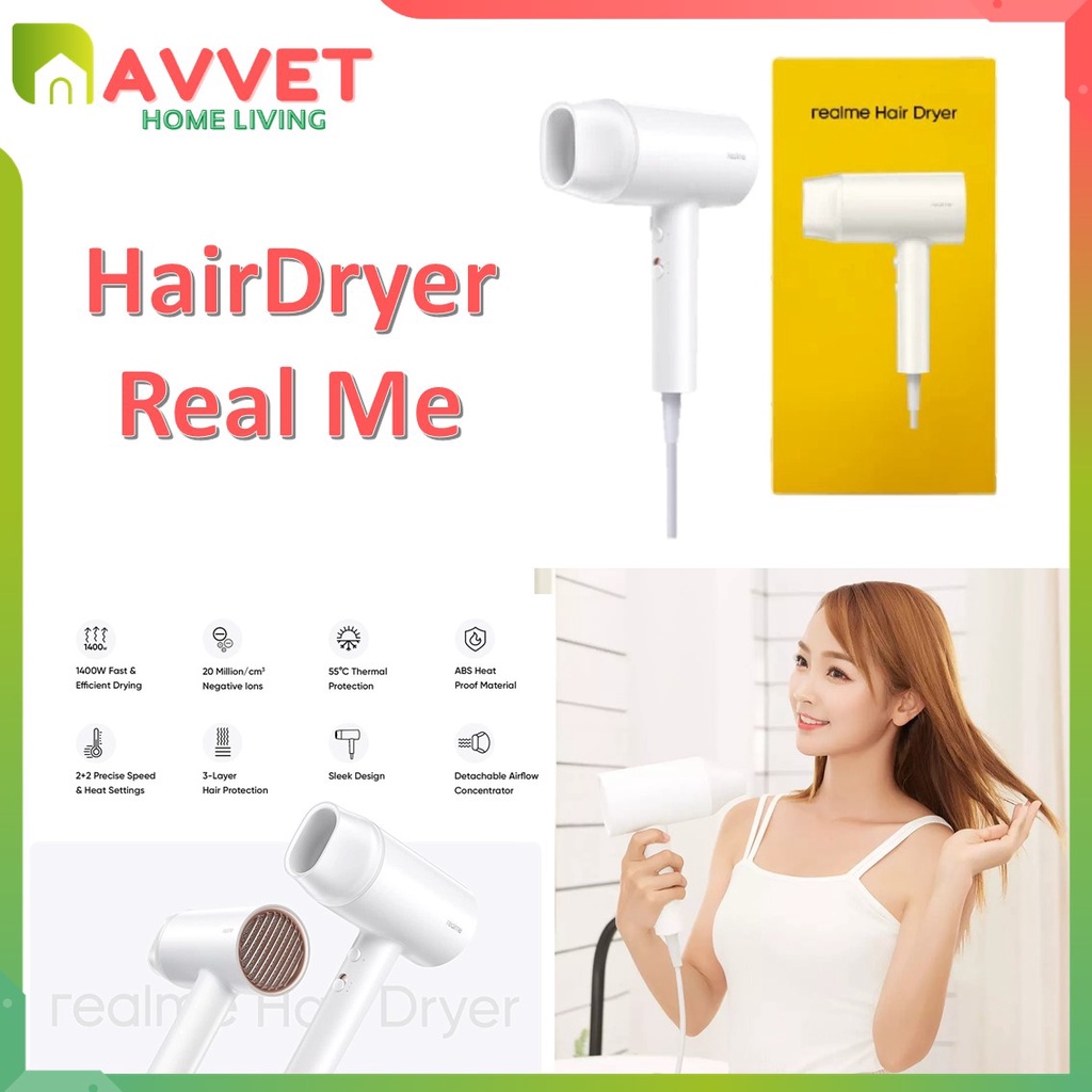 AVVET Realme Hair Dryer Realme Pengering Rambut Realme Model rmh2015 Efficiency PowerFast &amp; Efficient Drying