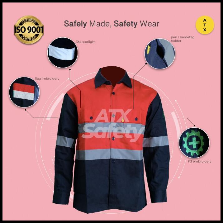 Wearpack Safety Baju Kerja Lengan Panjang Kombinasi Merk Atx