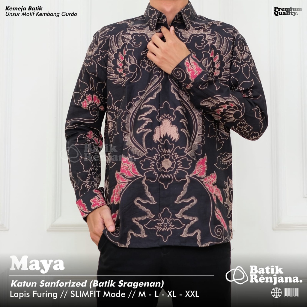 MAYA RENJANA BATIKSOLOAMANAH KEMEJA BAJU BATIK PRIA SOLO LENGAN PANJANG PENDEK LAPIS FURING ATASAN BATIK PREMIUM MODERN KATUN HALUS GITARJA UNGU TUMAN GINANDRA UNGU KLA PARANG TRUNTUM SUKET SEGORO SM  NIRWANA ALJAYA WISANGGENI SM DEWO PARANG DURI PARI