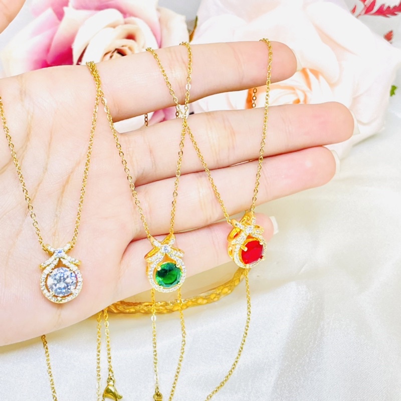 Kalung Titanium permata Elegan wanita